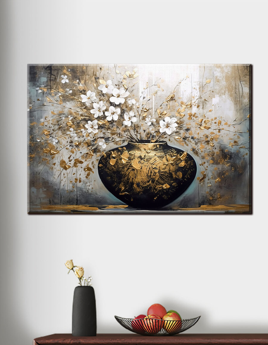 Vase en fleurs dans un intérieur