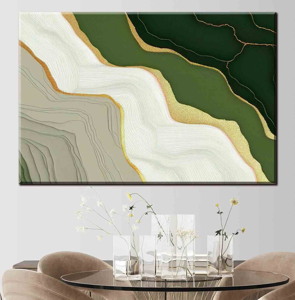 Strates vertes et crème — intérieur 1