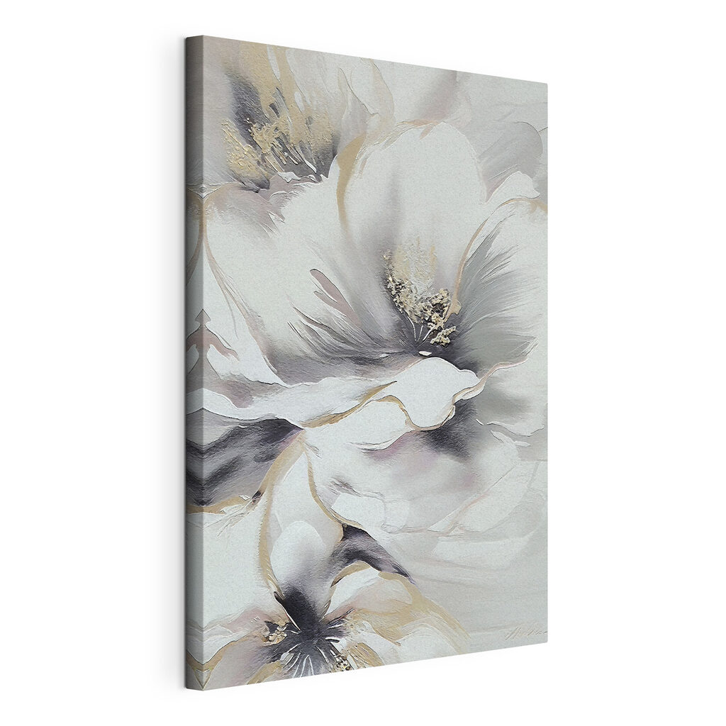 Fleur blanche paisible, toile tendue et bord enveloppé