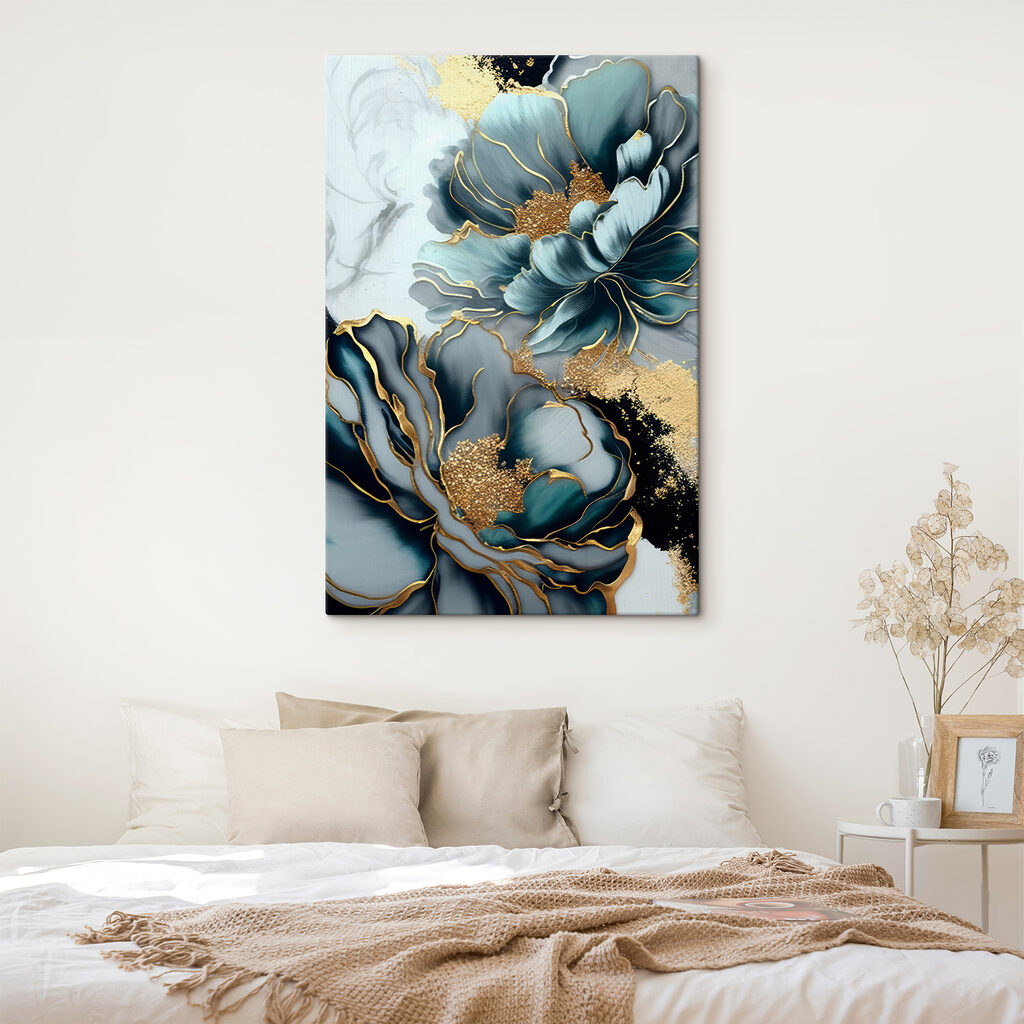 Fleurs bleues, contours dorés — intérieur 4