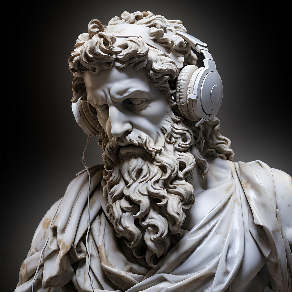 Buste classique au casque — motif complet