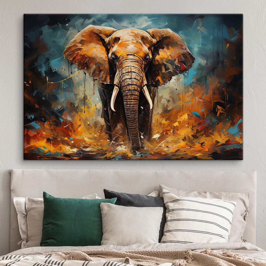 Éléphant aux touches orange — intérieur 4