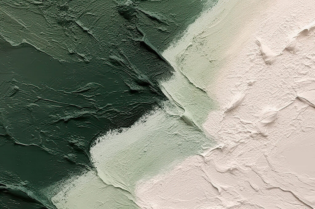 Touches vertes sur blanc — motif complet