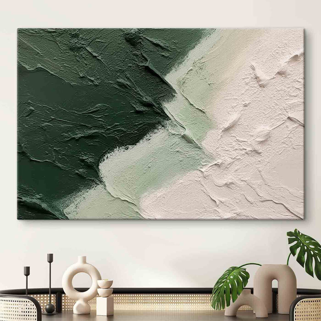 Touches vertes sur blanc — intérieur 1