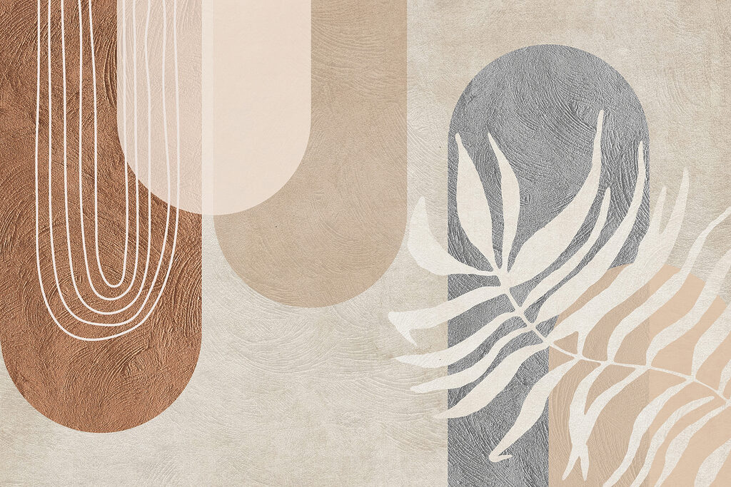 Feuille et fines arches — motif complet