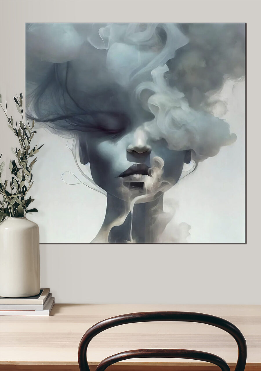 Visage voilé de fumée — intérieur 3