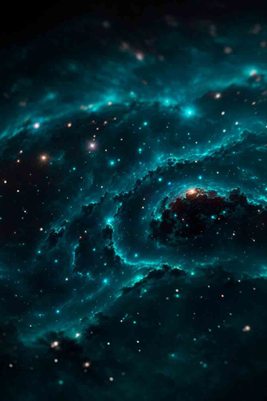 Spirale d’étoiles bleues — motif complet