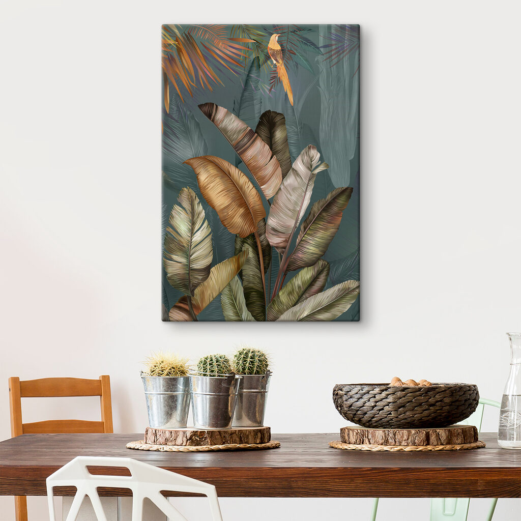 Feuilles tropicales cuivrées — intérieur 3