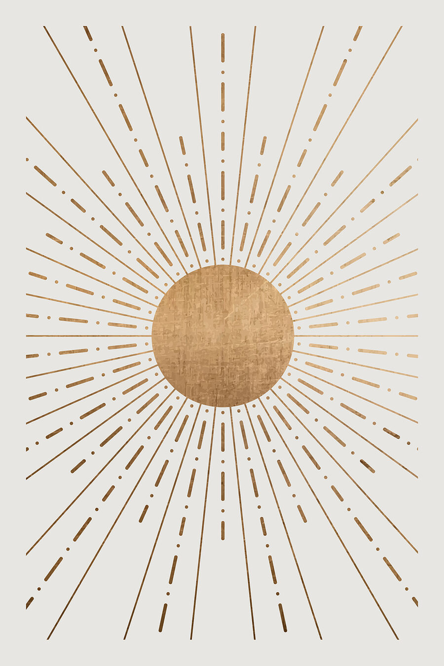 Soleil aux rayons fins — motif complet