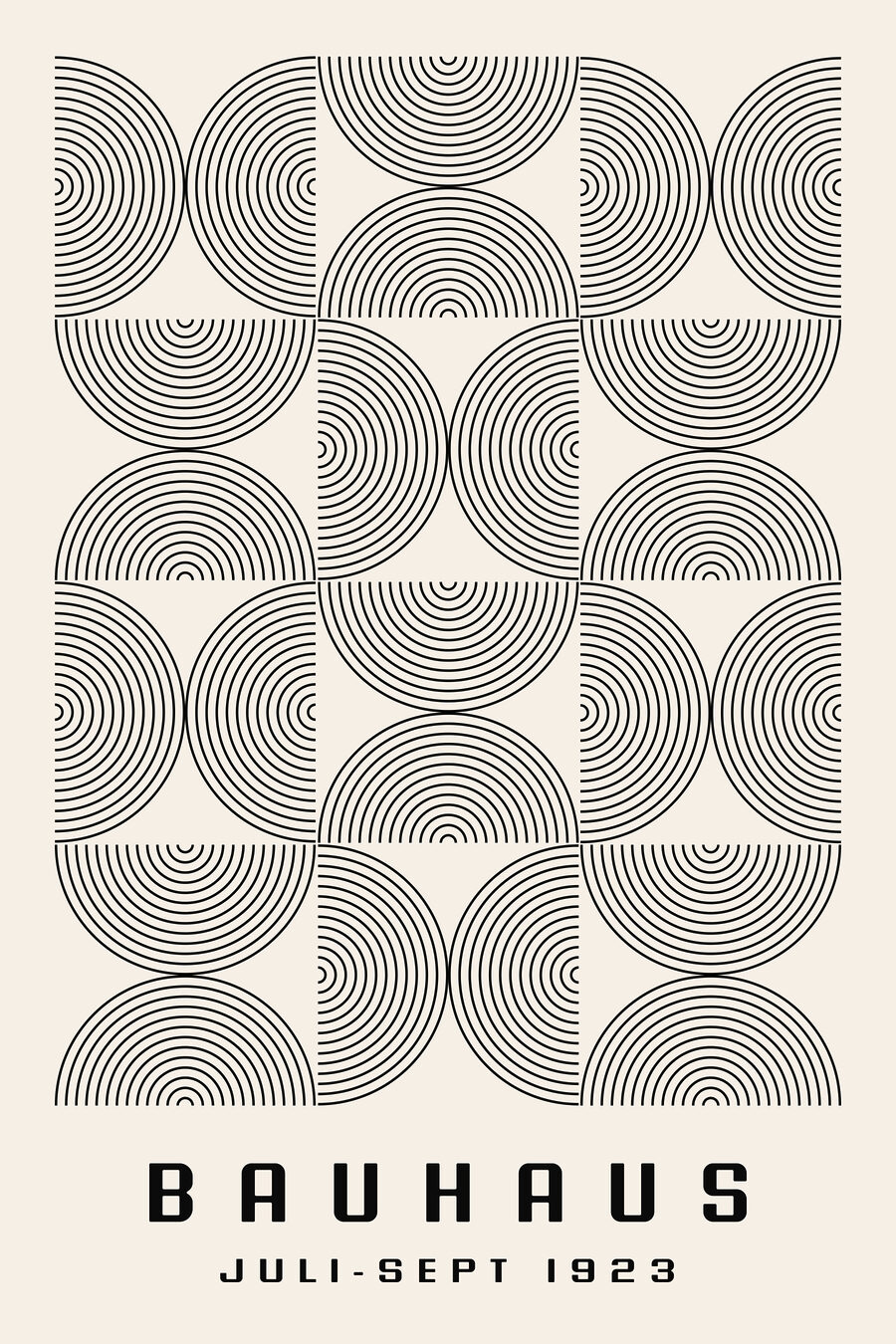 Bauhaus en arcs fins — motif complet