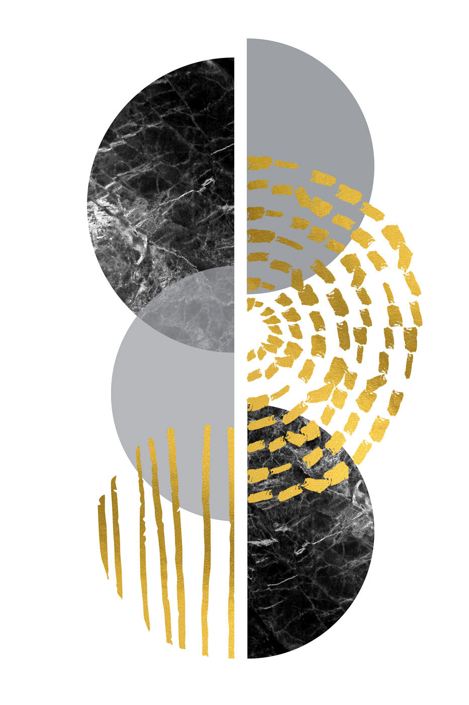 Points et demi-cercles — motif complet