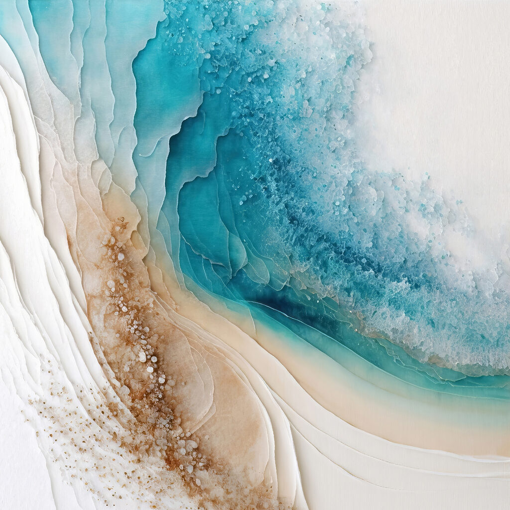 Turquoise en douces strates — motif complet
