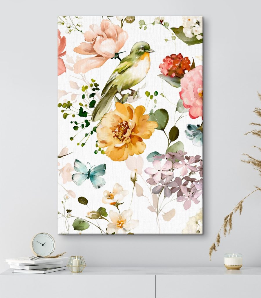 Oiseau parmi les fleurs — intérieur 3
