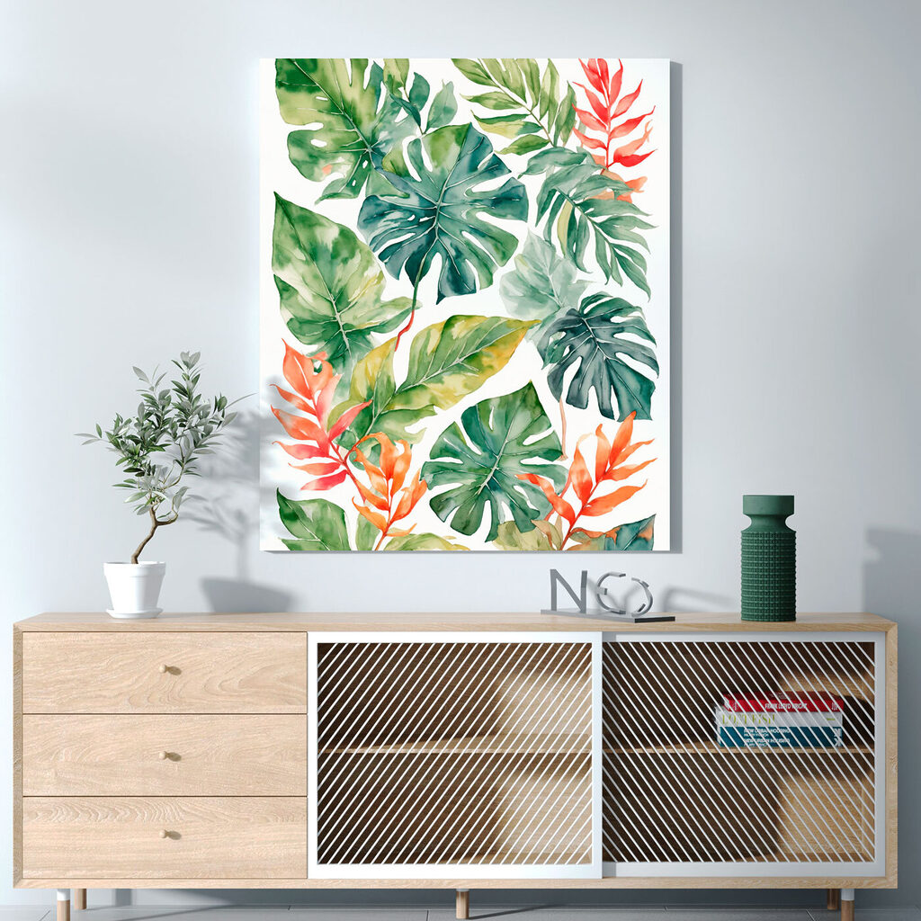 Branches tropicales sur blanc — intérieur 2