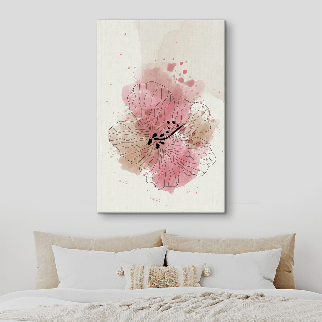Fleur rose en contours — intérieur 2
