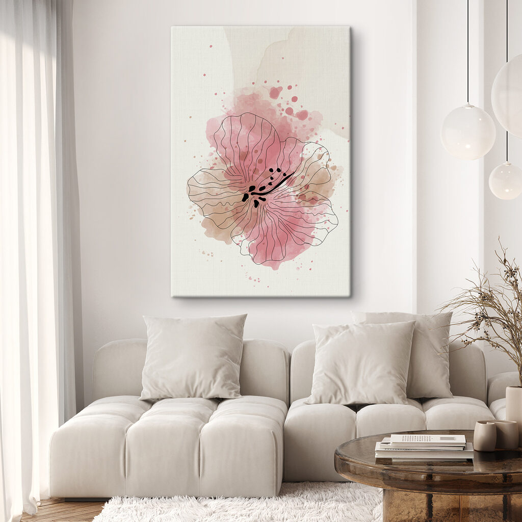 Fleur rose en contours — intérieur 3