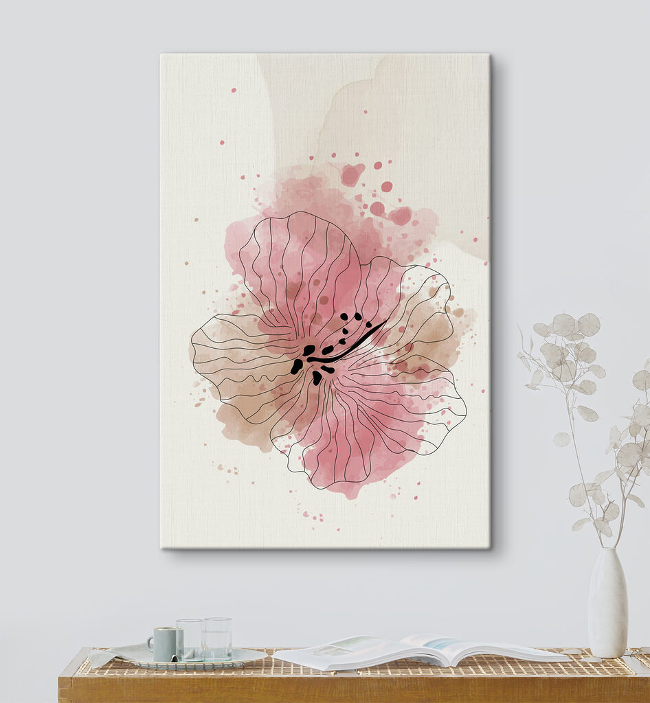 Fleur rose en contours — intérieur 1