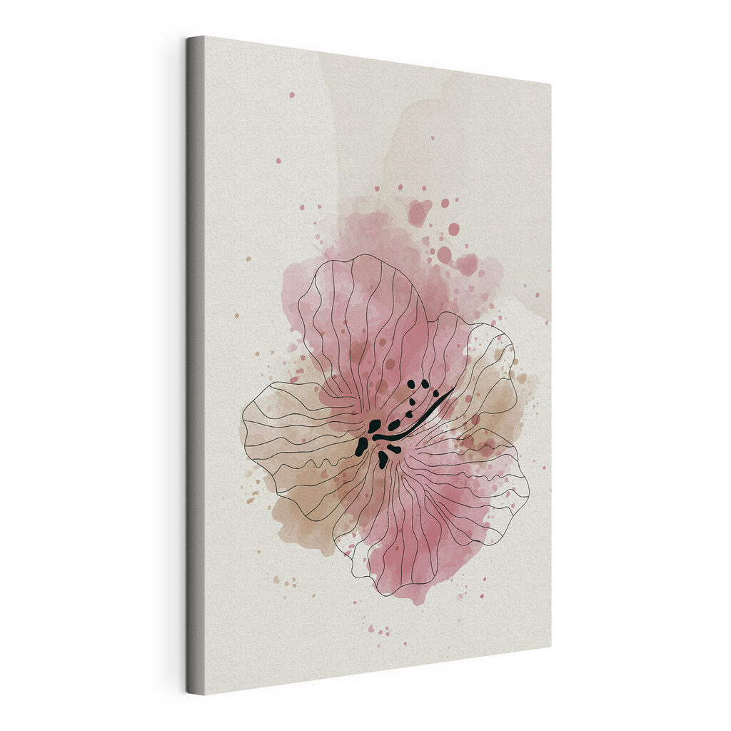 Fleur rose en contours — vue du produit