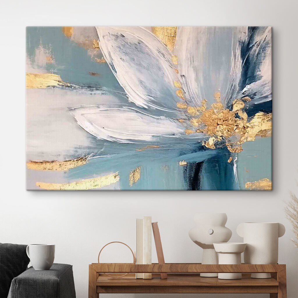 Fleur blanche et or — intérieur 2