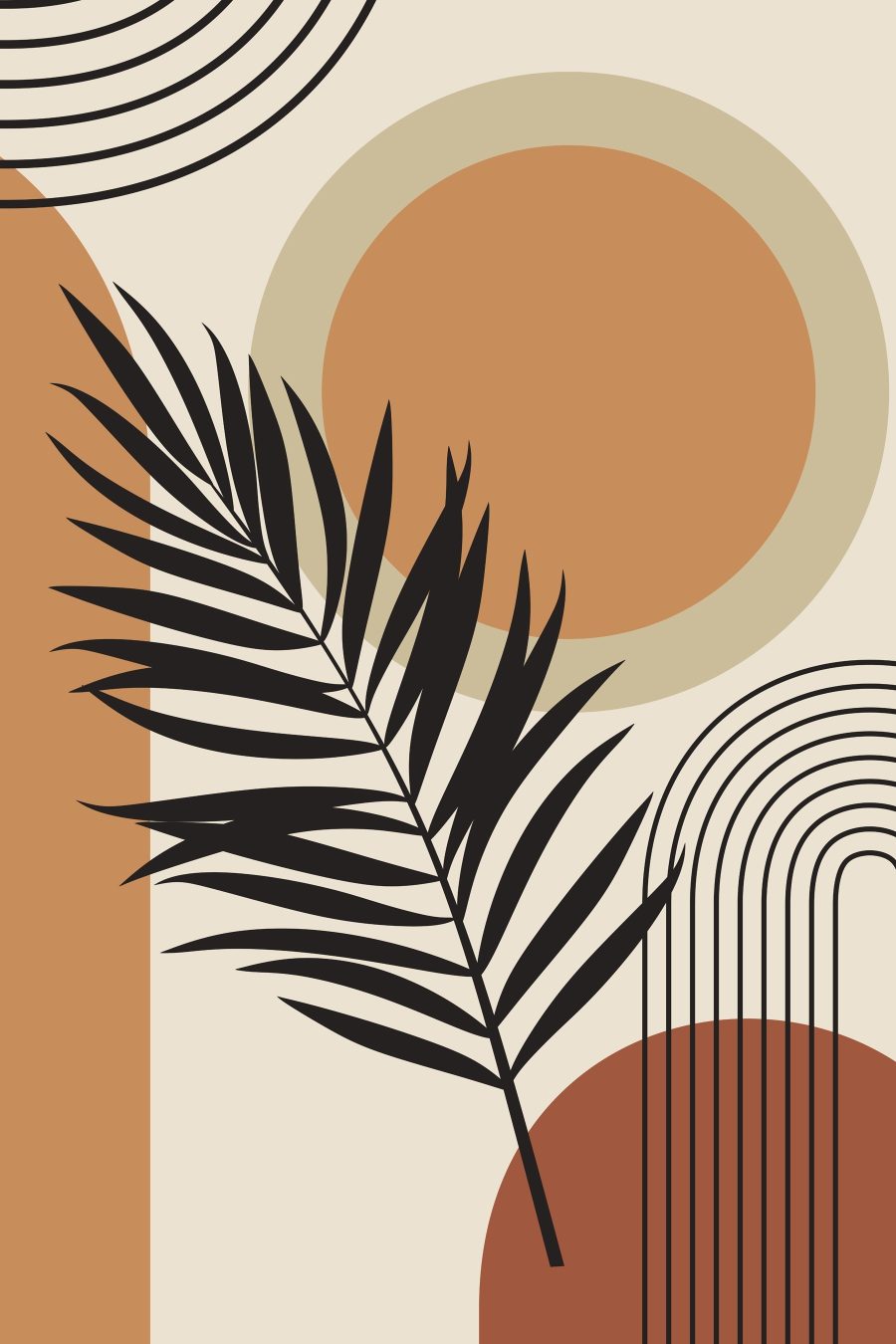 Palme sous le soleil — motif complet