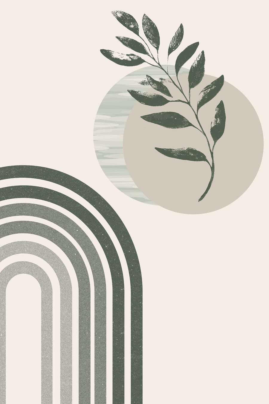 Rameau vert et arcs — motif complet