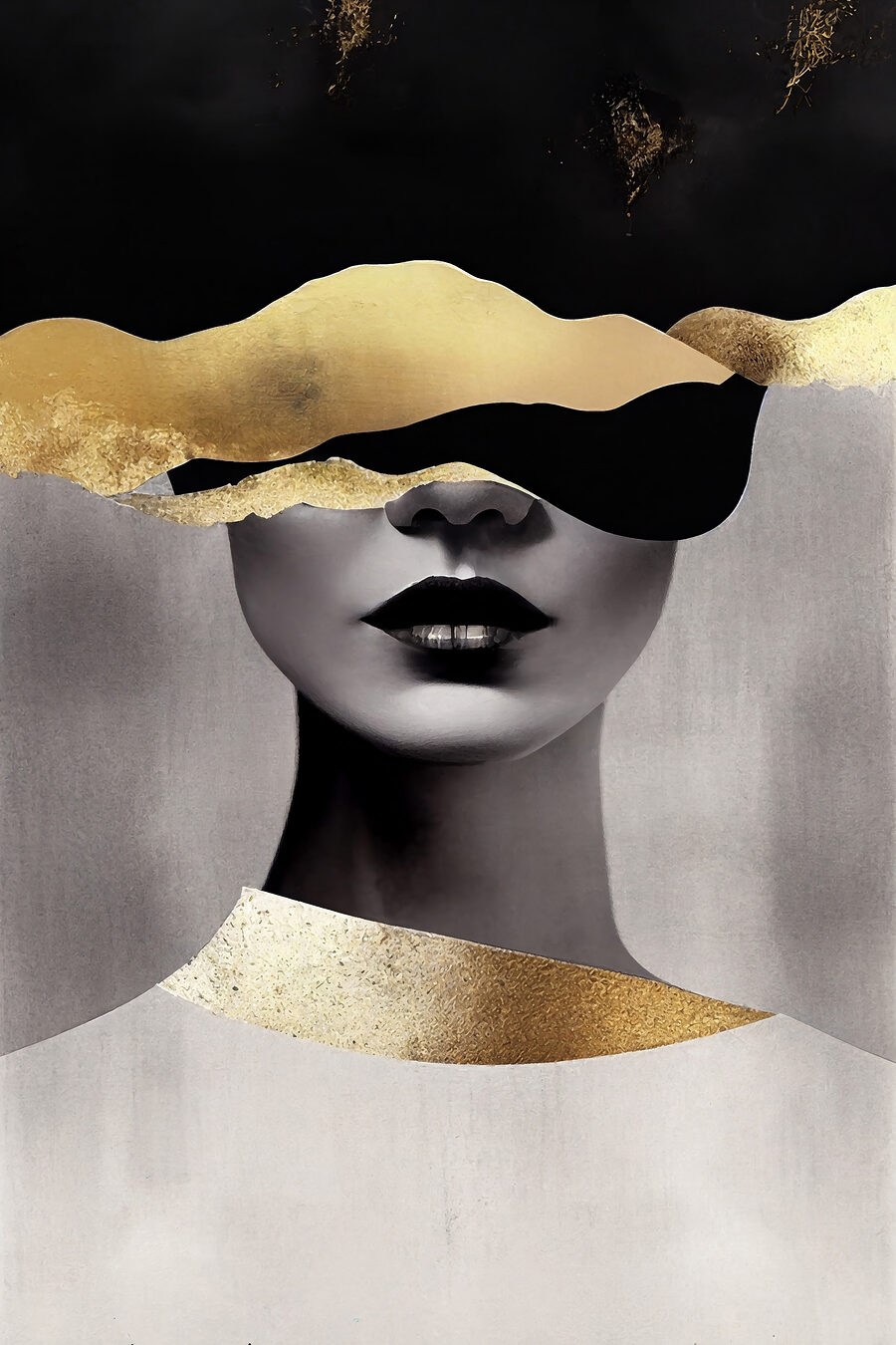 Regard voilé d’or — motif complet