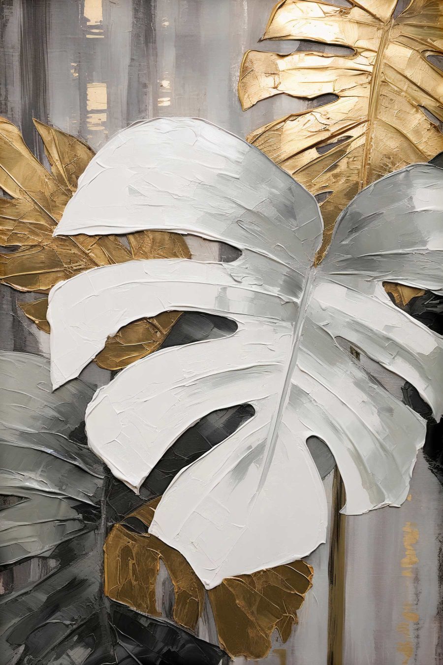 Feuilles aux tons sobres — motif complet