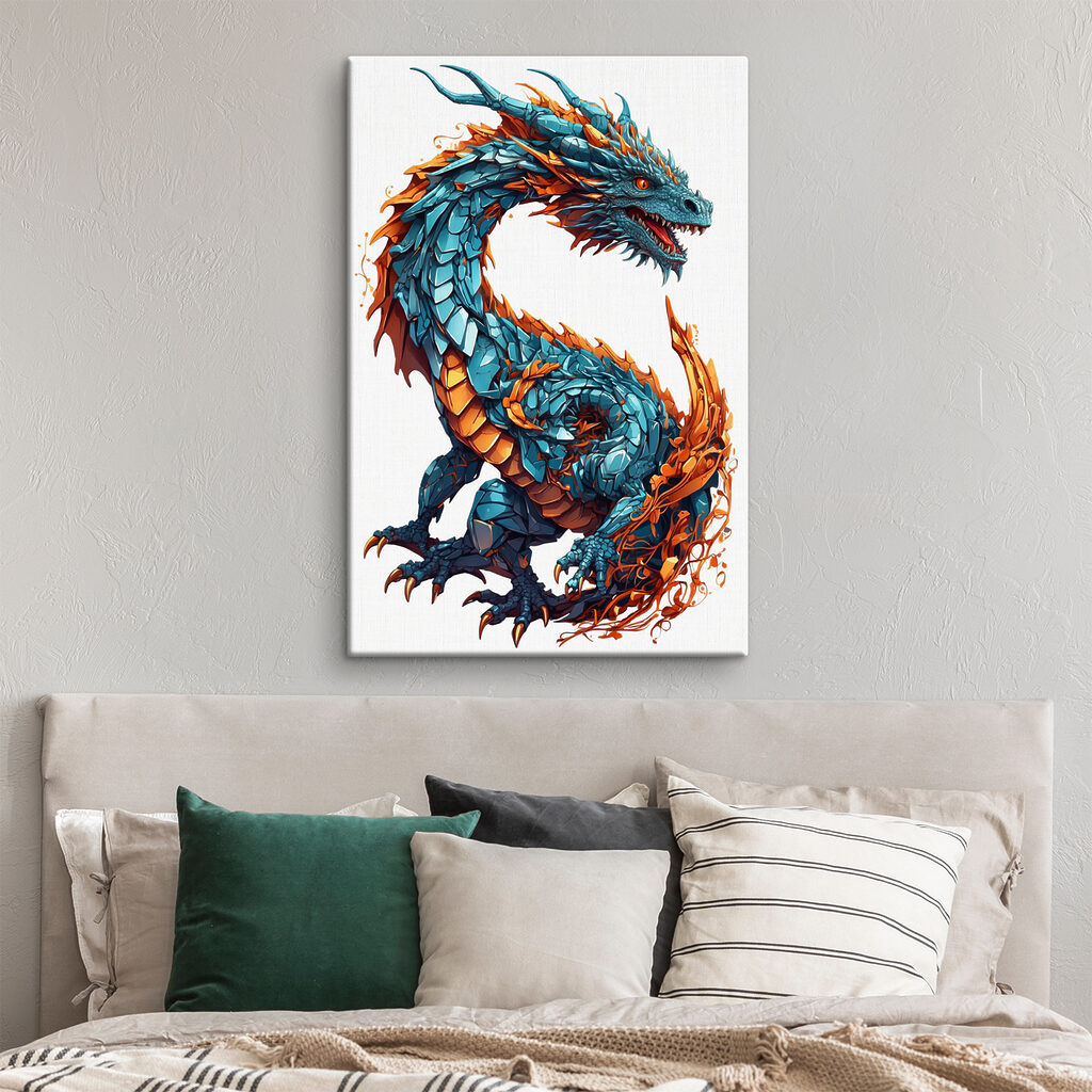 Dragon bleu et orange — intérieur 2