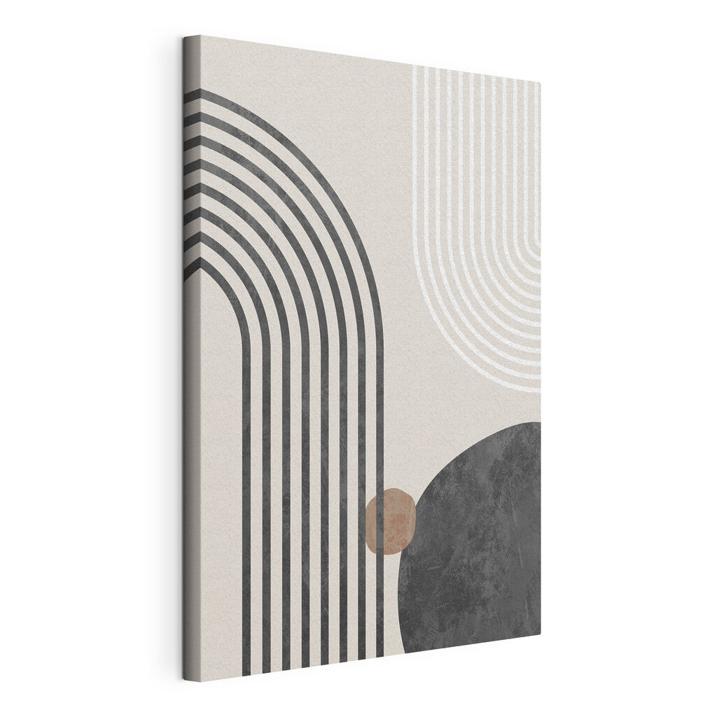 Arcs noirs et blancs, toile tendue et bord enveloppé