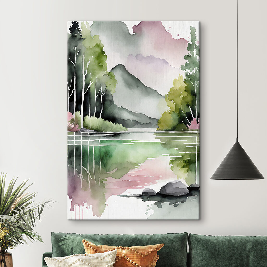 Lac à l’aquarelle — intérieur 1