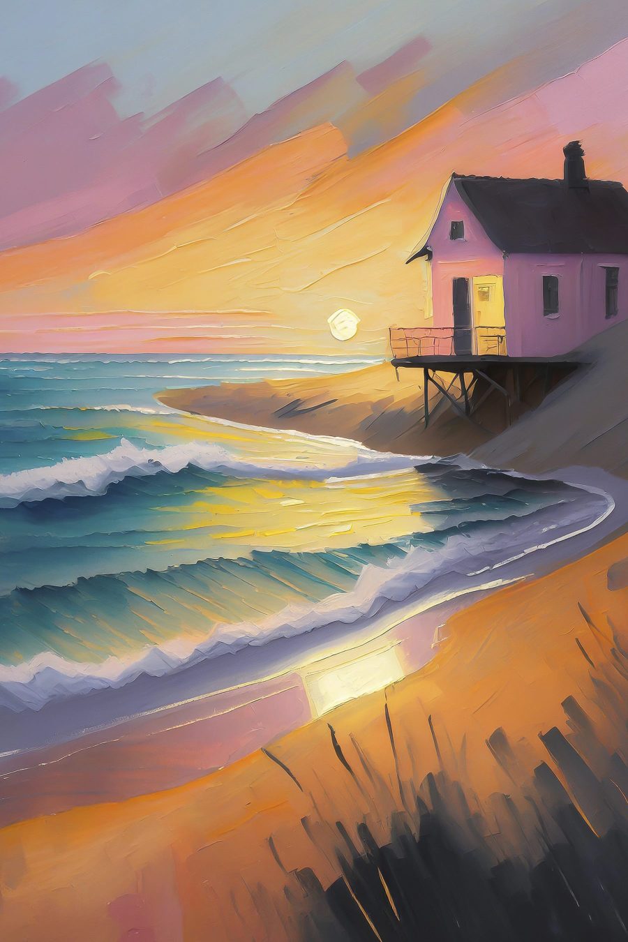 Maison sur la plage — motif complet