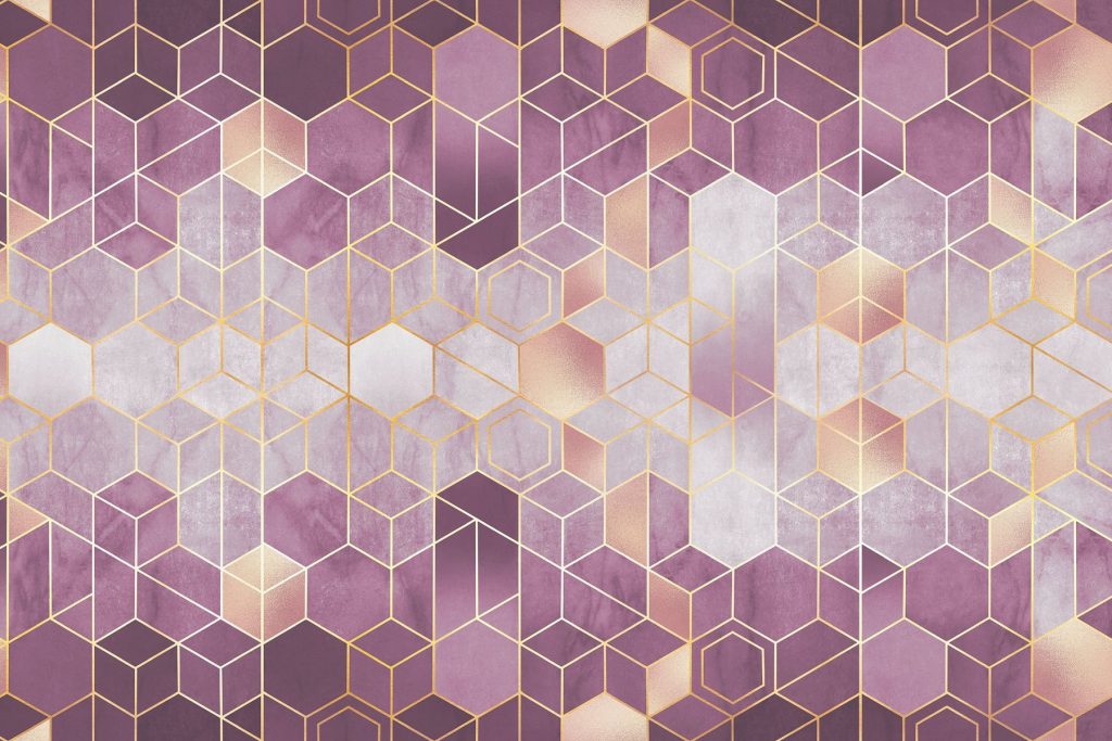 Hexagones en profondeur — motif complet
