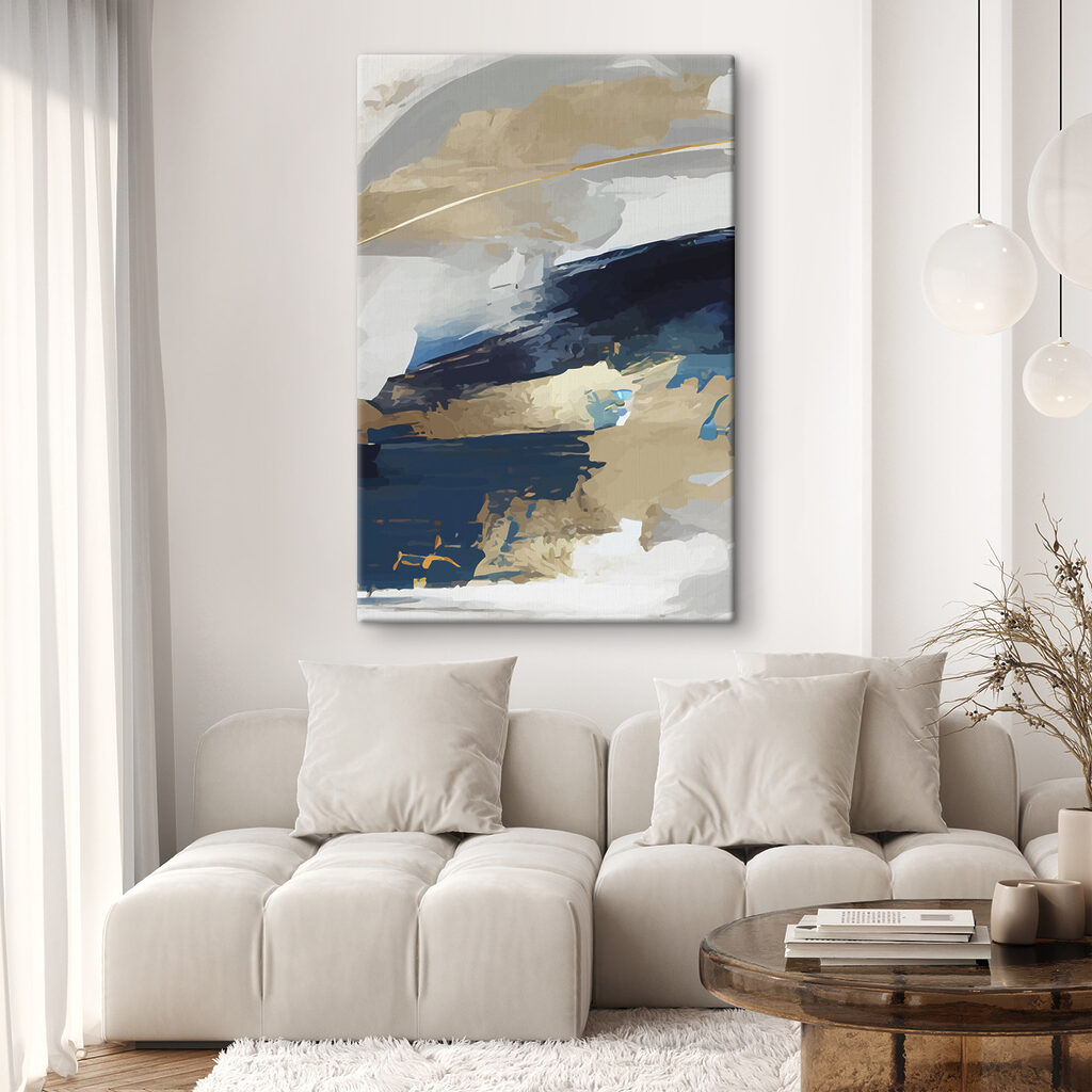 Bleu et traces dorées — intérieur 2