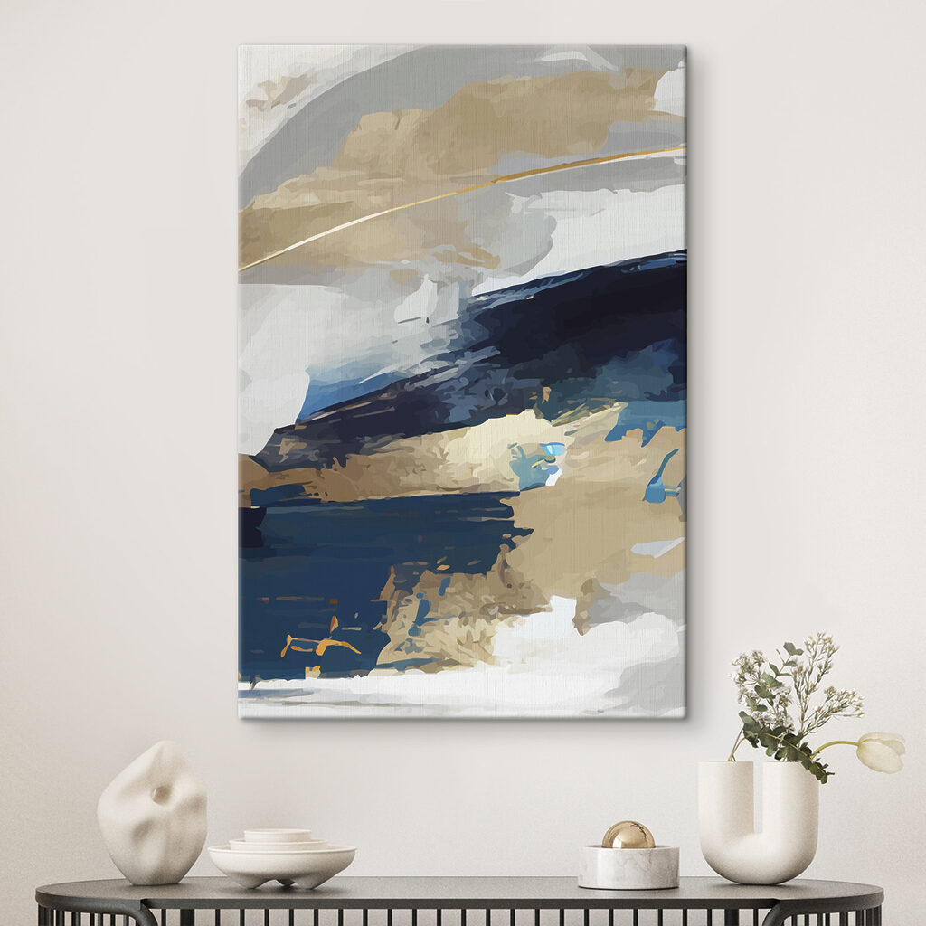 Bleu et traces dorées — intérieur 1