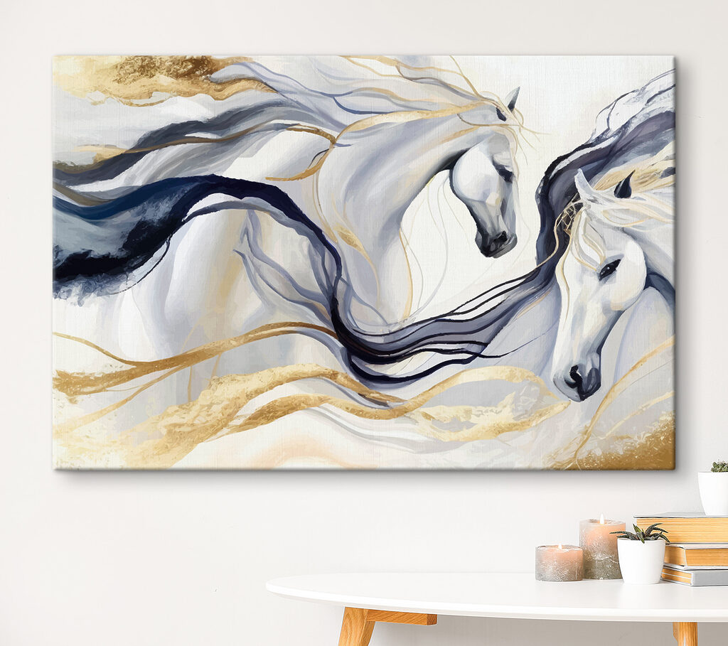 Chevaux en lignes ondulantes — intérieur 1