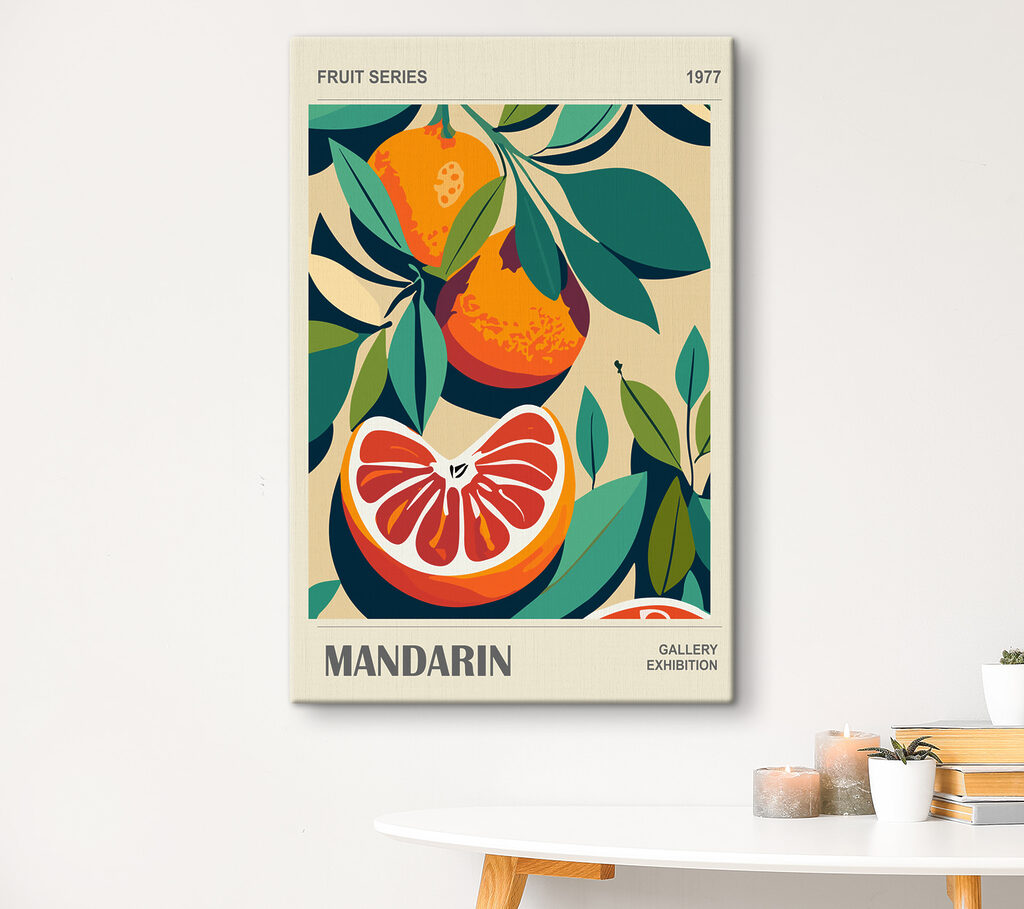 Mandarines et feuillage sombre — intérieur 1