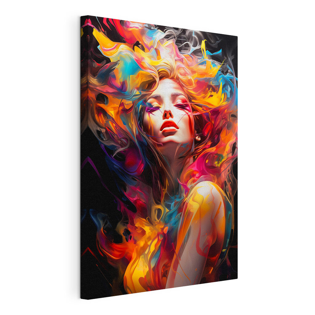 Chevelure flamboyante, toile tendue et bord enveloppé