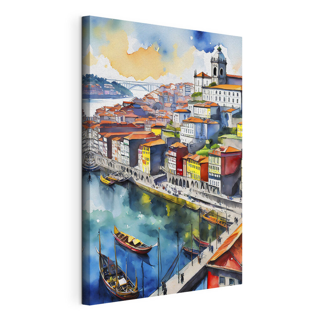 Ville fluviale à l’aquarelle — vue du produit