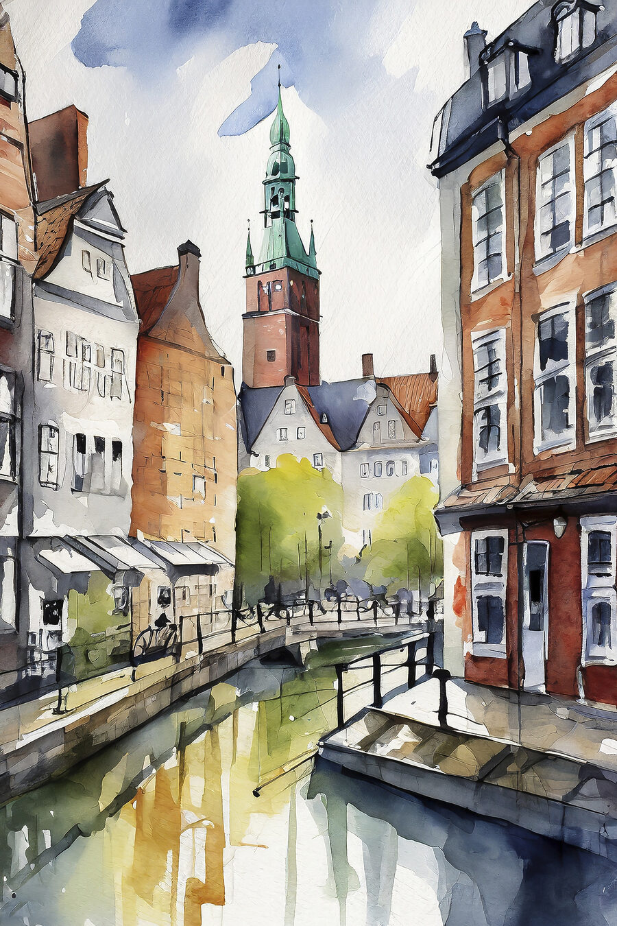 Façades sur le canal — motif complet