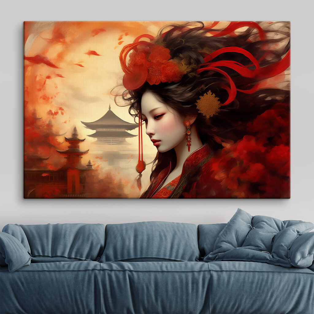 Femme aux fleurs rouges — intérieur 2