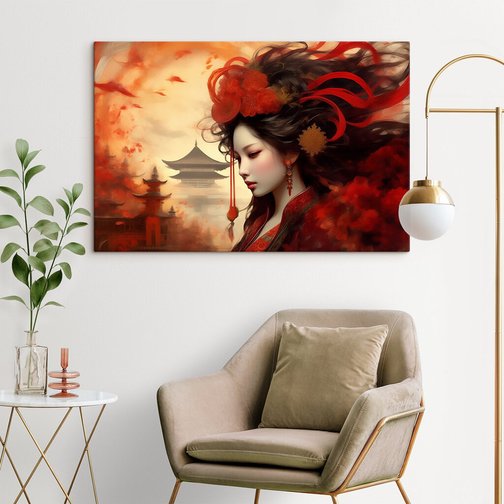 Femme aux fleurs rouges — intérieur 4