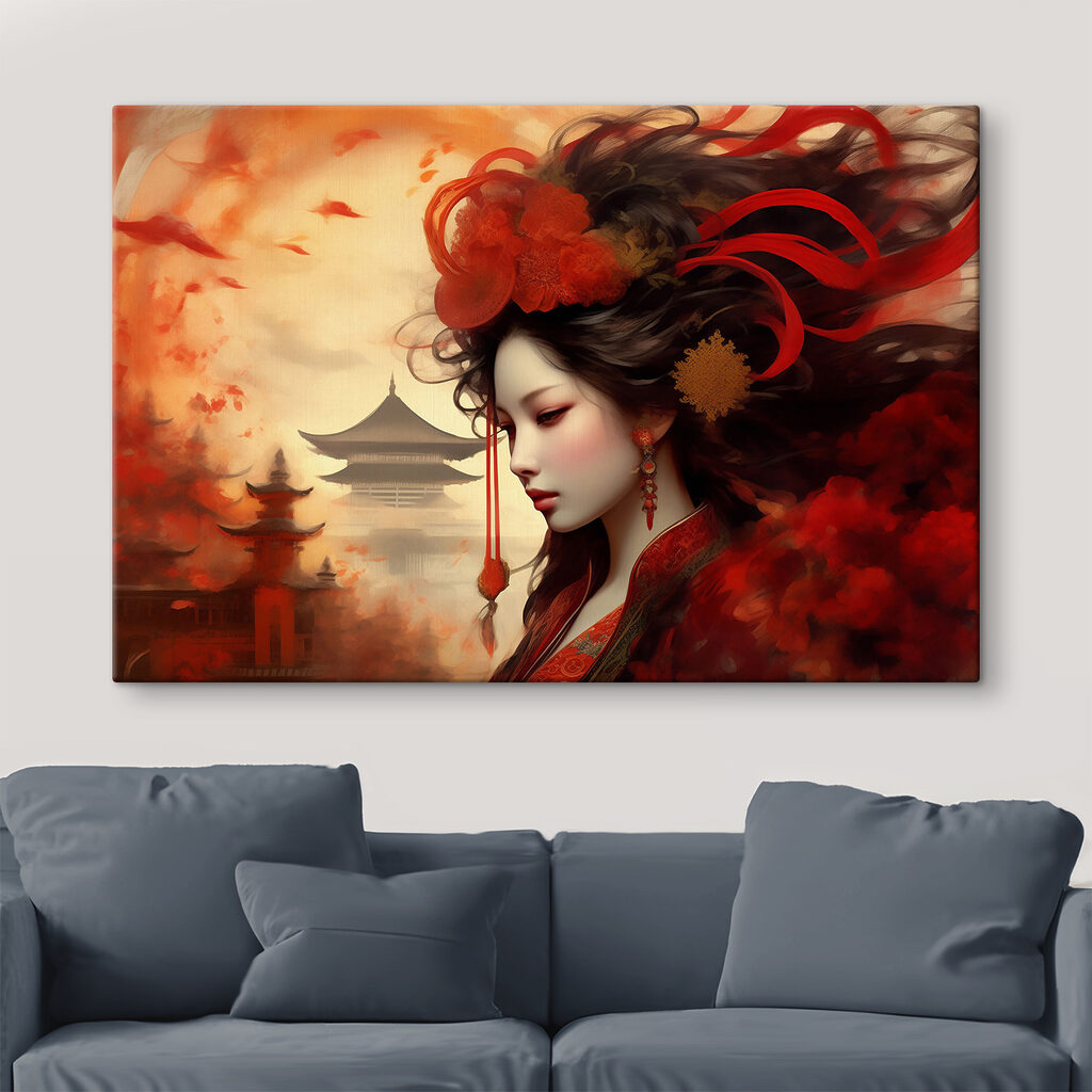 Femme aux fleurs rouges — intérieur 3