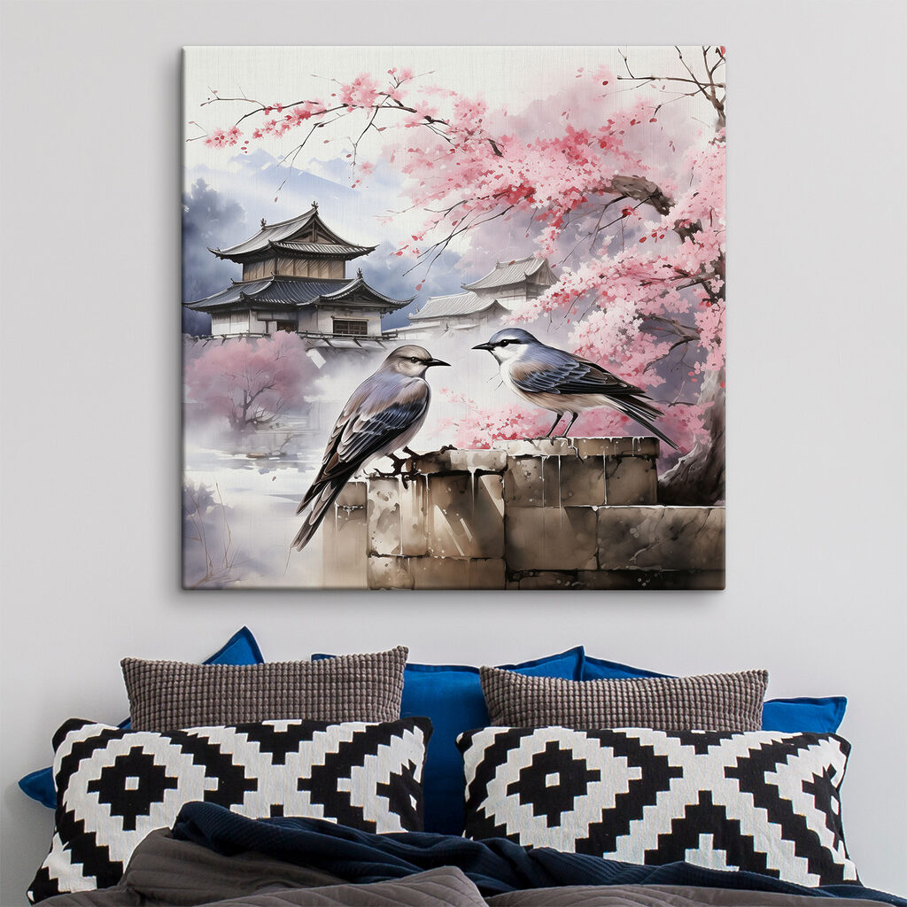 Oiseaux près du temple — intérieur 1