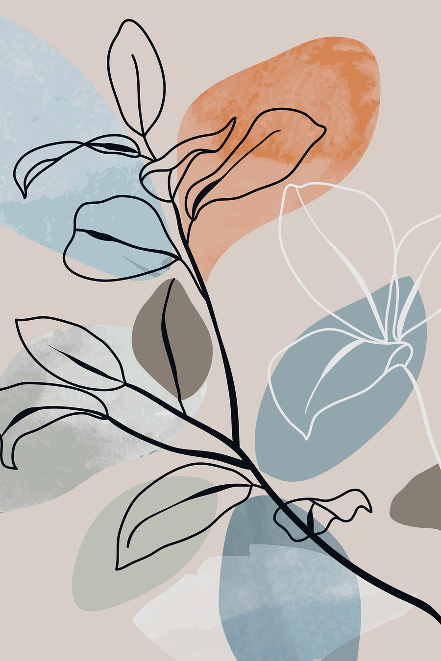 Branche et boucles — motif complet