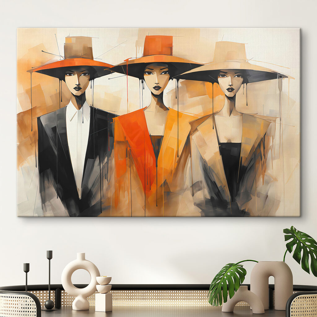Trois chapeaux en conversation — intérieur 1