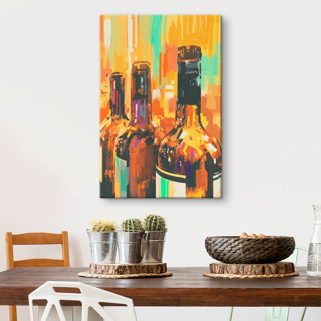 Bouteilles sur fond coloré — intérieur 2