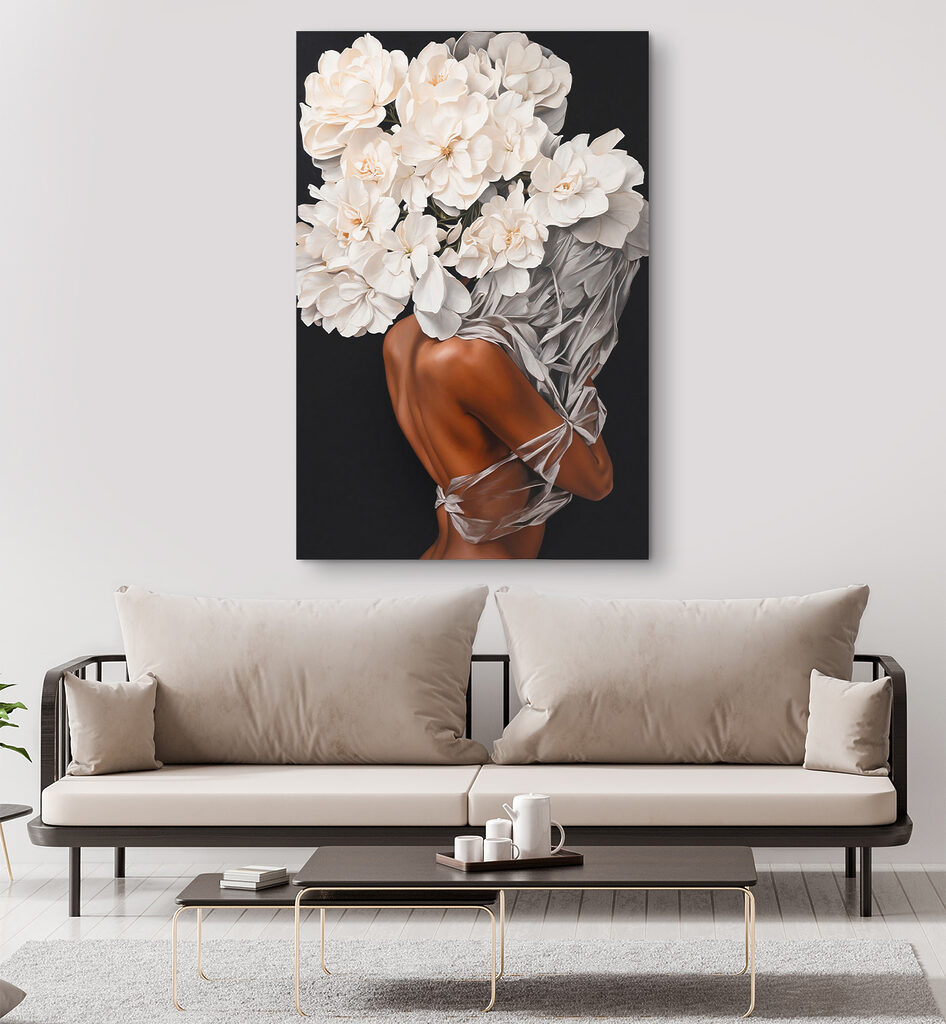 Fleurs blanches sur l’épaule — intérieur 2