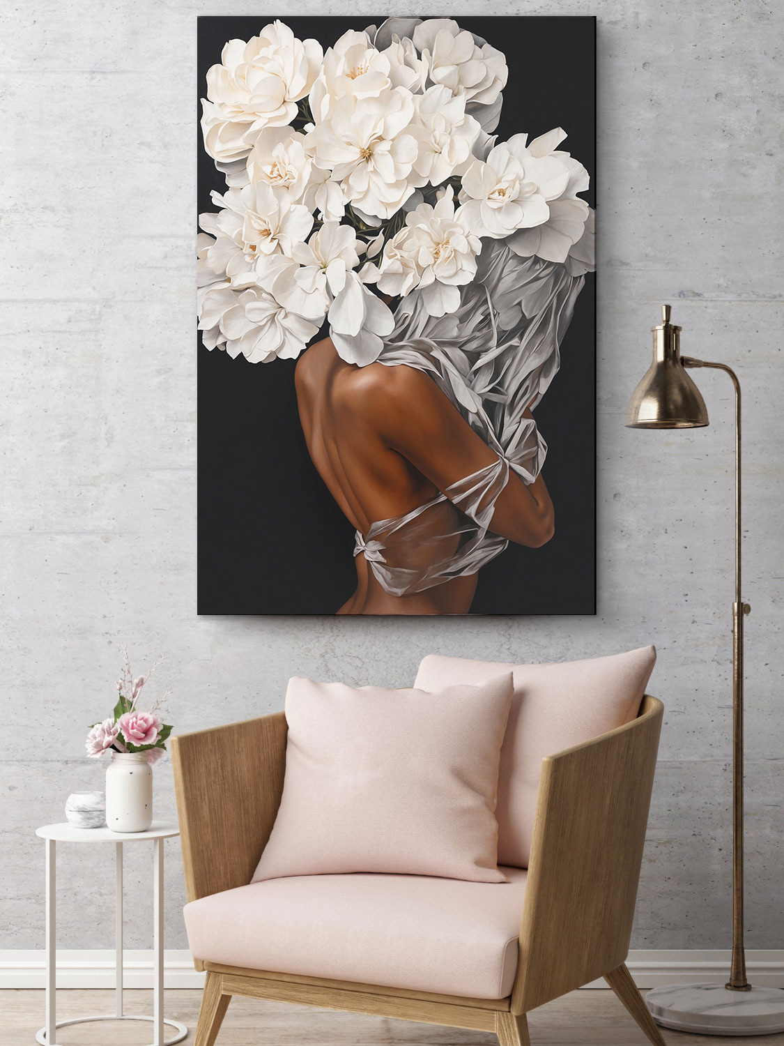 Fleurs blanches sur l’épaule — intérieur 3
