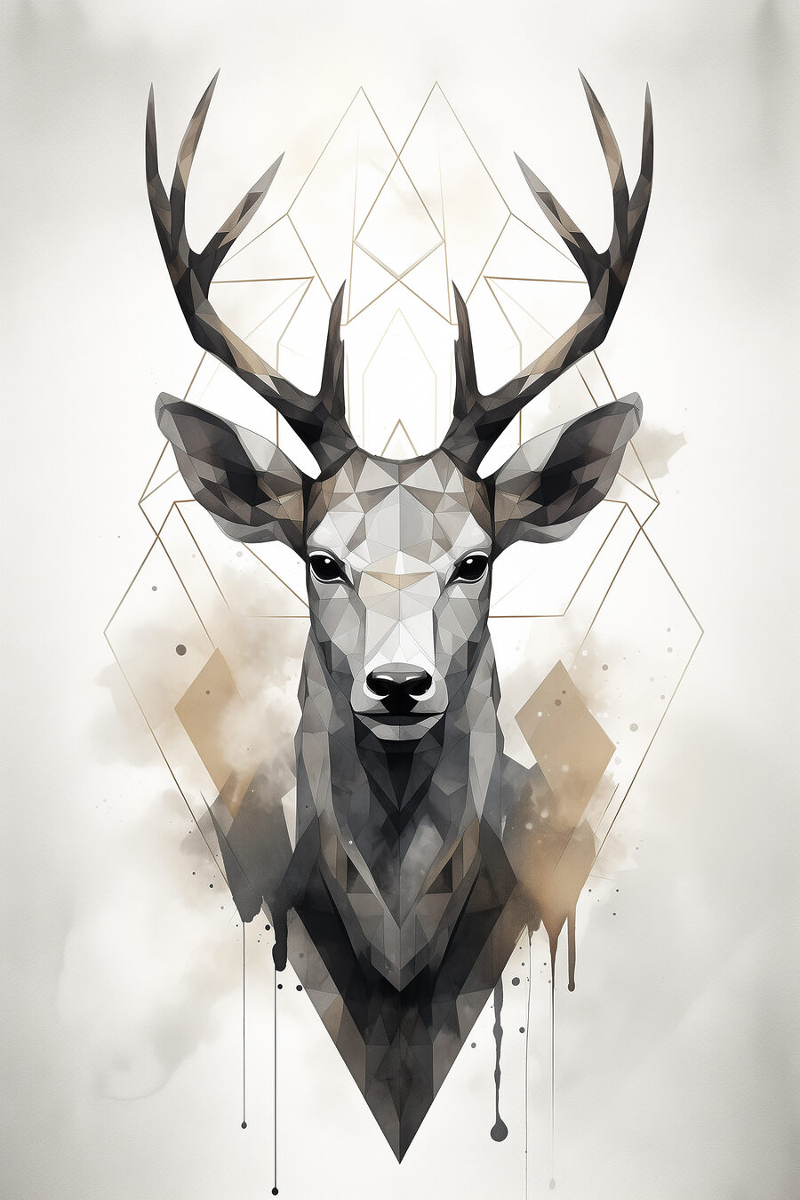 Cerf géométrique — motif complet