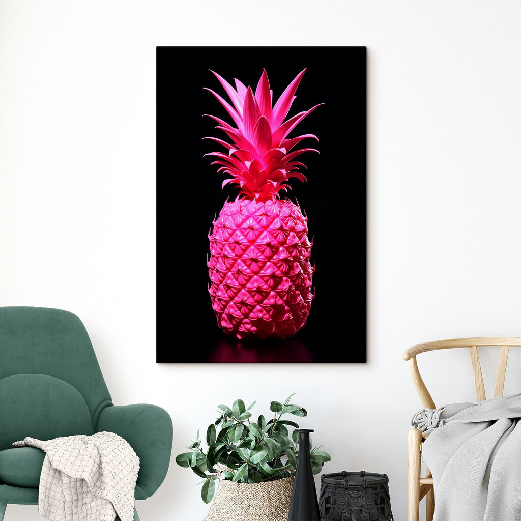 Ananas rose sur noir — intérieur 4